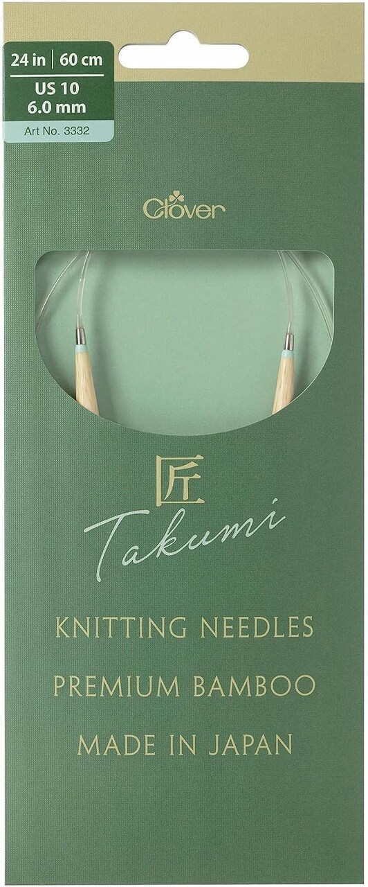 Clover Takumi Pro Bamboo Circular Knitting Needles 24"- US 0-15